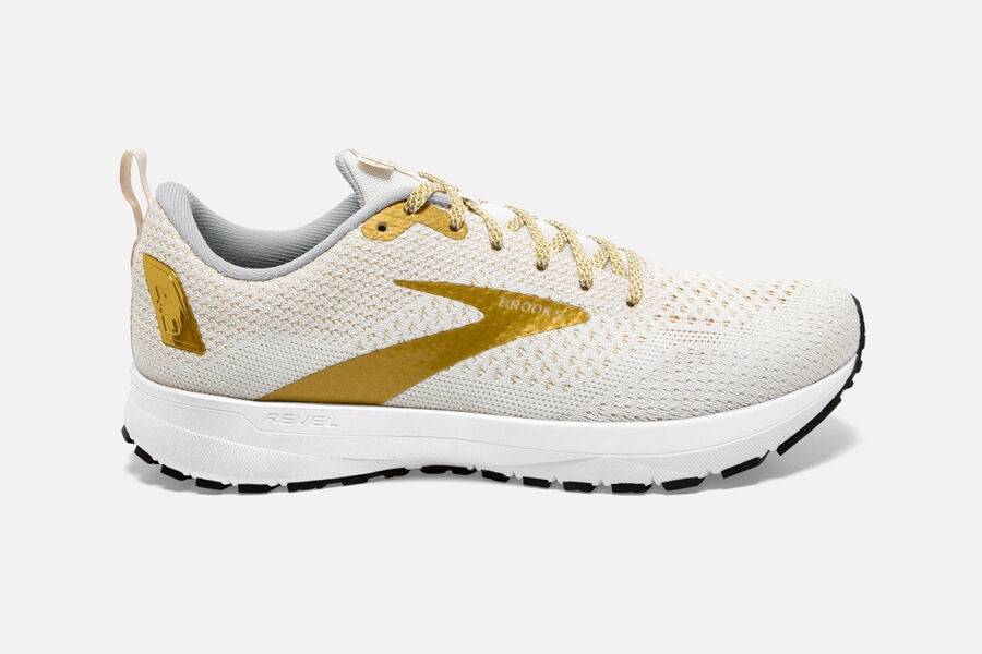 Brooks Revel 4 Road Running Shoes - Womens - White/Gold - CH2158639